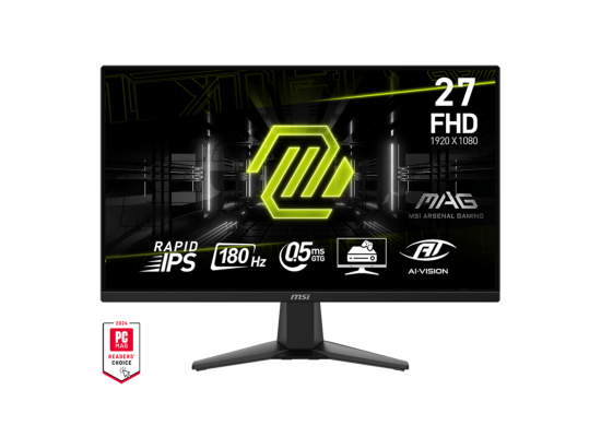 MSI Gaming Monitor MAG275F 27-inch  (FHD), Flat Rapid IPS , 180Hz, 0.5ms, AI Vision with Eye care | Three Years Warranty