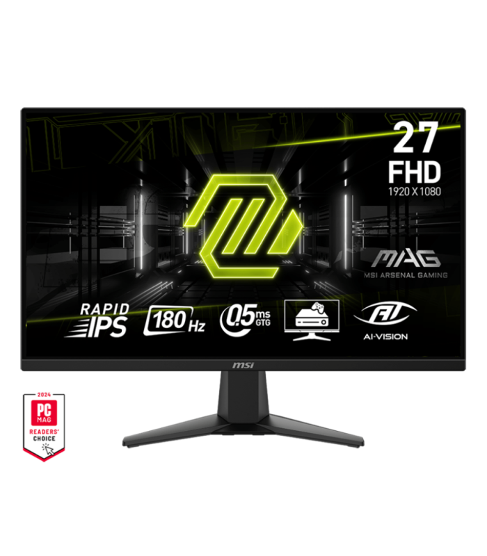 MSI Gaming Monitor MAG275F 27-inch  (FHD), Flat Rapid IPS , 180Hz, 0.5ms, AI Vision with Eye care | Three Years Warranty