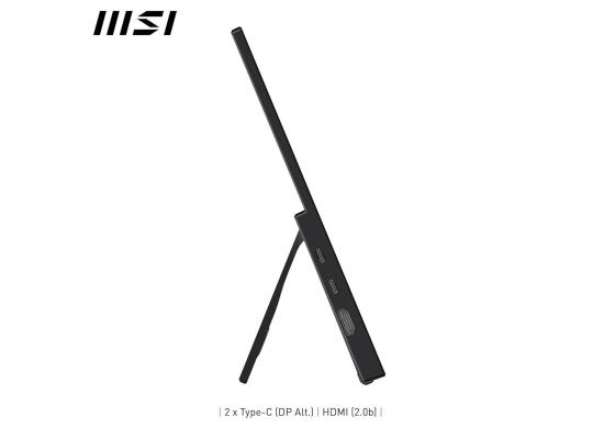 MSI PRO MP165 E6 - Portable Monitor - 15.6-Inch FHD , IPS, 60Hz, 4ms - Eye care - Built-in speaker/mic - HDMI 2.0b, USB C (15WPD) -  Vesa Mount, Black