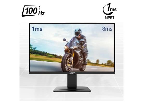 MSI PRO MP2412, 24" Monitor, 1920 x 1080 (FHD), FreeSync, 100Hz, TUV Certified Eyesight Protection, 1ms, VESA Mountable, HDMI™ & Display Port (1.2a), Black /2 Years Warranty