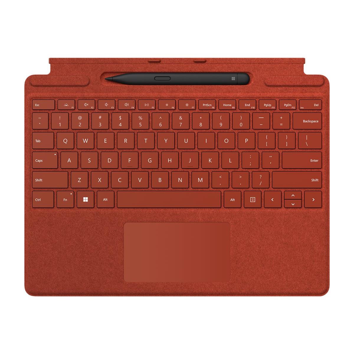 Microsoft Surface Pro Signature Keyboard With Slim Pen 2, For Surface Pro 8,9 & Surface Pro X - RED