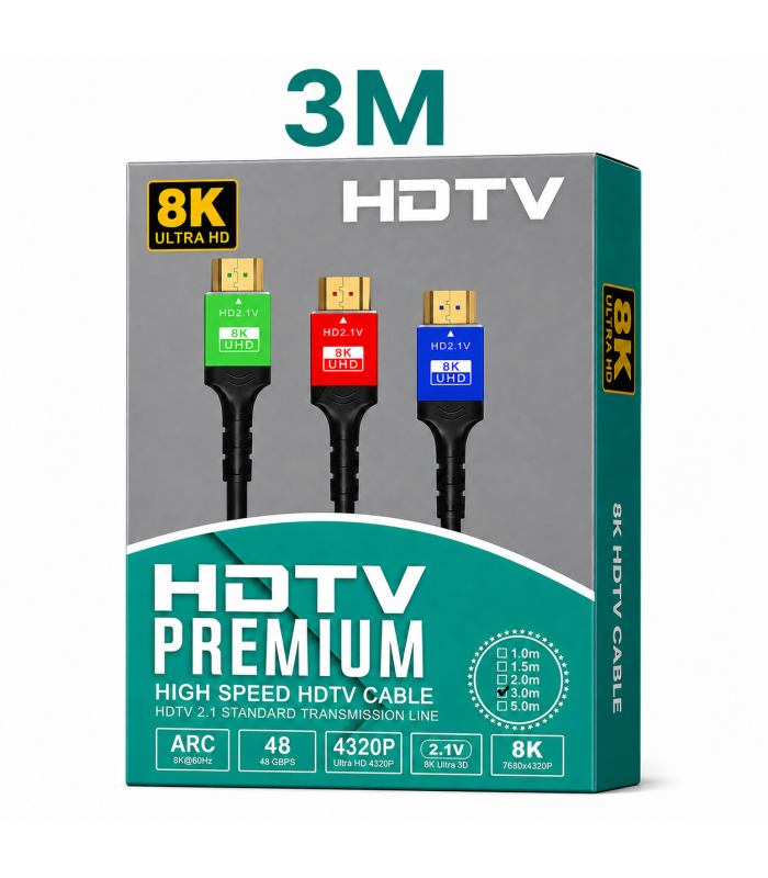 remium HDMI 2.1 Cable 3M 8K Ultra HD High Speed