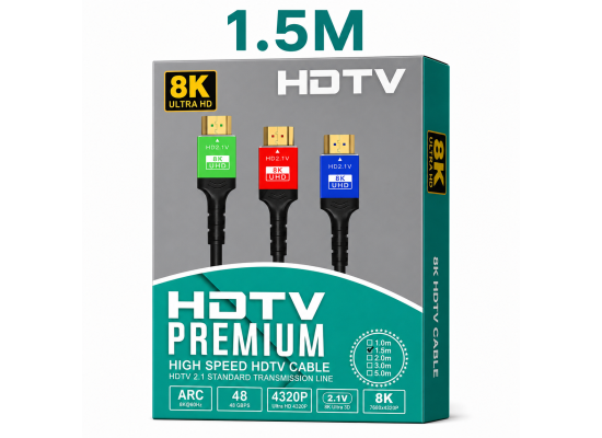 Premium HDMI 2.1 Cable 1.5M 8K Ultra HD High Speed