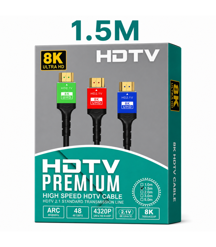 Premium HDMI 2.1 Cable 1.5M 8K Ultra HD High Speed