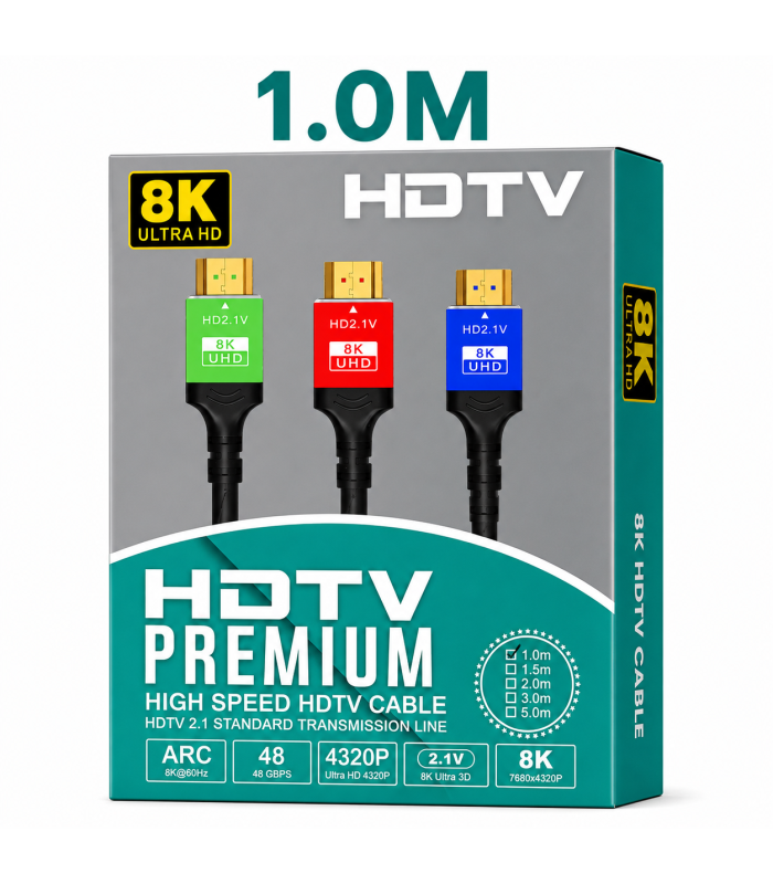 Premium HDMI 2.1 Cable 1M 8K Ultra HD High Speed Premium HDMI 2.1 Cable 1M 8K Ultra HD High Speed