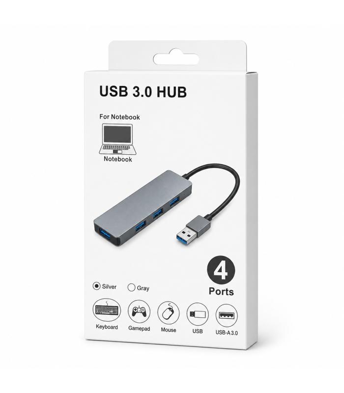 USB 3.0 HUB 4 Ports Speed Data Transfer Adapter