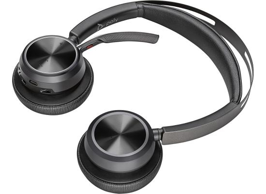 Poly Voyager Focus 2 Microsoft Teams Certified USB-C Headset with USB-C/A Adapter & Charging Stand - 9T9J6AA