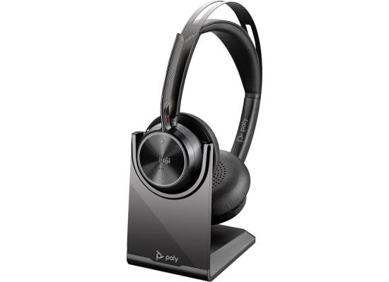 Poly Voyager Focus 2 Microsoft Teams Certified USB-C Headset with USB-C/A Adapter & Charging Stand - 9T9J6AA