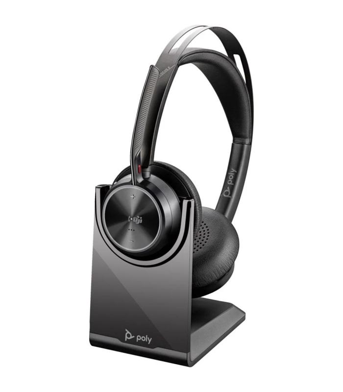 Poly Voyager Focus 2 Microsoft Teams Certified USB-C Headset with USB-C/A Adapter & Charging Stand - 9T9J6AA