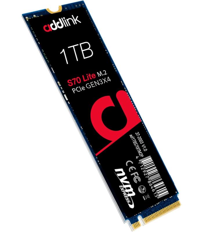 Addlink S70 Lite 1TB Ultra  Solid State Hard Drive - M.2 2280 PCIe 3.0 NVMe Gen3X4 3D NAND SSD (ad1TBS70M2P)