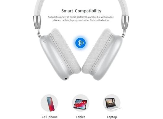 P9 Pro Max Wireless Bluetooth Headphones Over Ear Stereo, Support Memory Card Built-in Microphone, Compatible with Phones and PC (Blue)