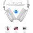 P9 Pro Max Wireless Bluetooth Headphones Over Ear Stereo, Support Memory Card Built-in Microphone, Compatible with Phones and PC (White)