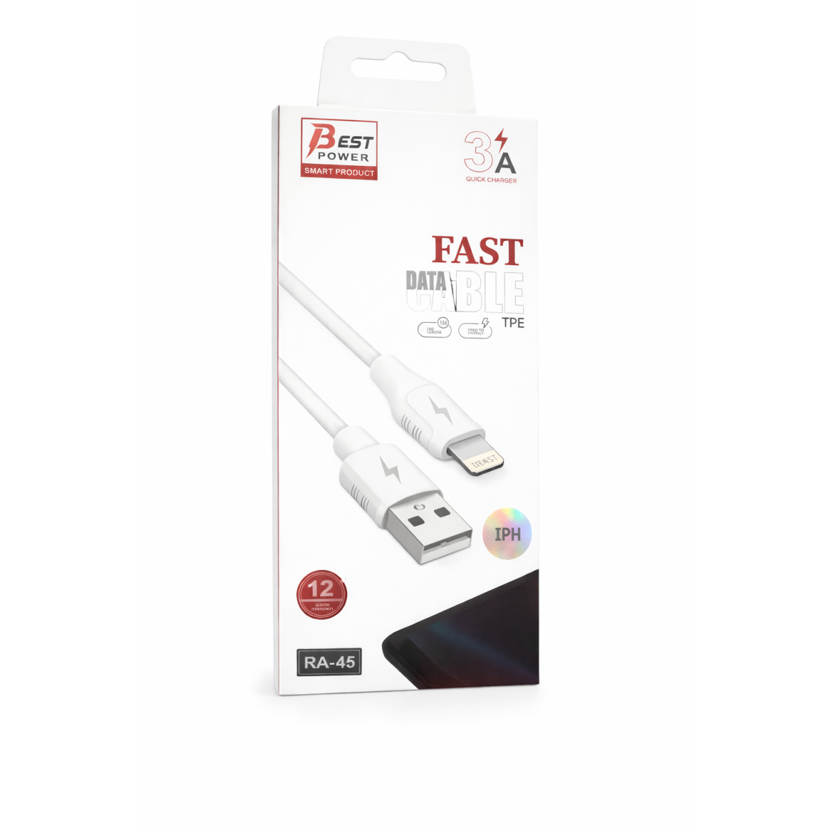 Best Power RA-45 USB-A to Lightning Cable – 3A Fast Charging