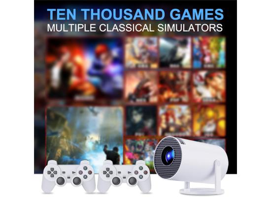 M300 Max Game Projector with 2 Wireless Controllers – Android Smart Projector & Retro Gaming Console