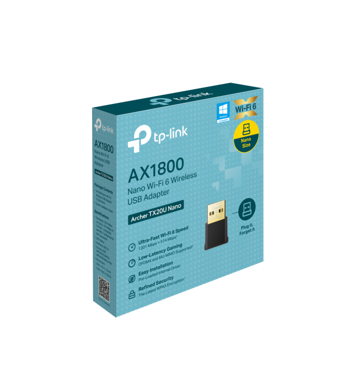 TP-Link Archer TX20U Nano - AX1800 Wi-Fi 6 Wireless USB Adapter TP-Link Archer TX20U Nano - AX1800 Wi-Fi 6 Wireless USB Adapter