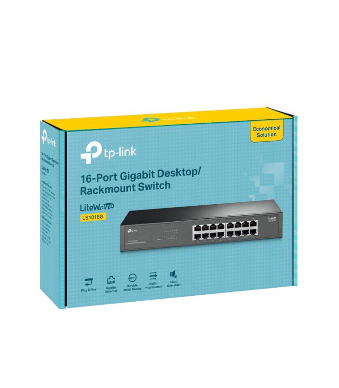 TP-Link LS1016G - 16-Port Gigabit Desktop/Rackmount Switch TP-Link LS1016G - 16-Port Gigabit Desktop/Rackmount Switch