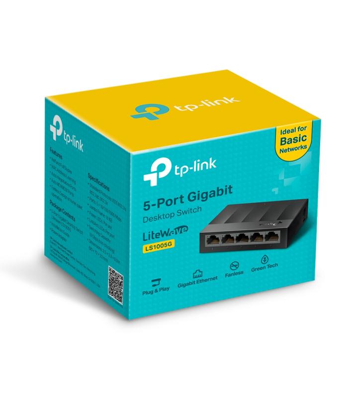 TP-Link LS1005G 5-Port Gigabit Desktop Switch | 10/100/1000Mbps TP-Link LS1005G 5-Port Gigabit Desktop Switch | 10/100/1000Mbps