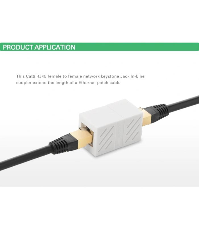UGREEN NW114 RJ45 Ethernet Network Coupler Female to Female - Cat7 - 10Gbps - White UGREEN NW114 RJ45 Ethernet Network Coupler Female to Female - Cat7 - 10Gbps - White