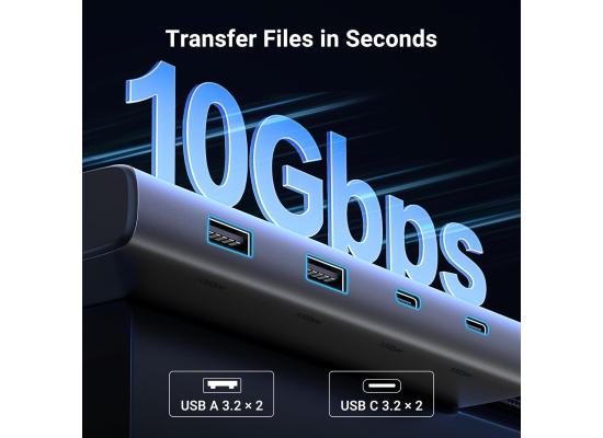 UGREEN - Revodok 308 (8in1) USB C 4K Docking Station Dual Monitor | 2 HDMI, VGA, 2 USB A&C 3.2 Ports, 100W PD, Compatible for MacBook, Dell, HP, Lenovo, Surface