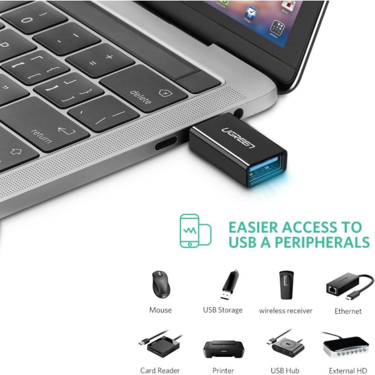 UGREEN USB Type-C to USB 3.0 Female OTG Adapter (20808) - 5Gbps High-Speed Data Transfer
