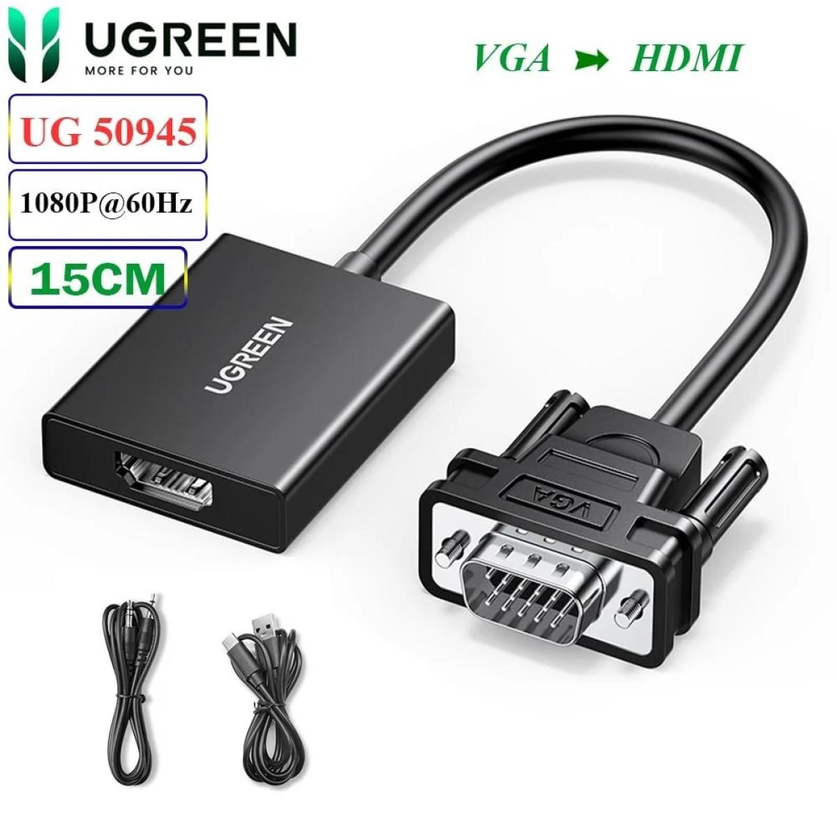 UGREEN CM513 Convertor VGA (Male) To HDMI (Female)