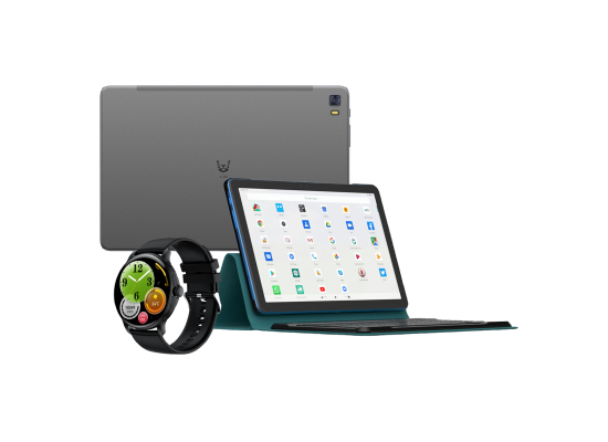 VIKUSHA Tablet V-Z60 - 8GB RAM -128GB ROM - Octa-Core- 4G Dual SIM - 6400mAh ( VIKUSHA V70 Smart Watch + Keyboard Case +Earphone)