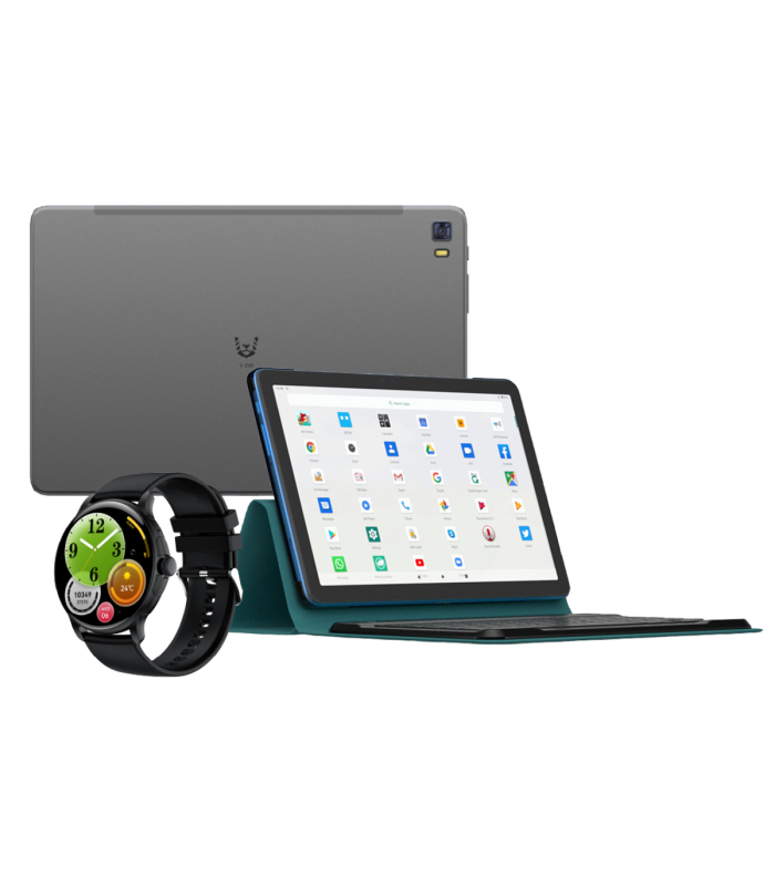 VIKUSHA Tablet V-Z60 - 8GB RAM -128GB ROM - Octa-Core- 4G Dual SIM - 6400mAh ( VIKUSHA V70 Smart Watch + Keyboard Case +Earphone)