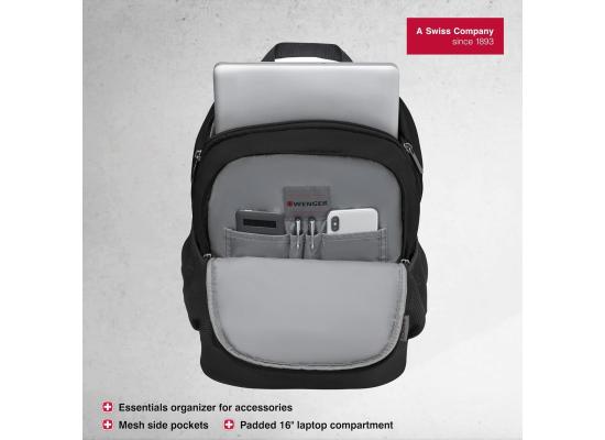 WENGER Quadma 16 inch Laptop Backpack - Black