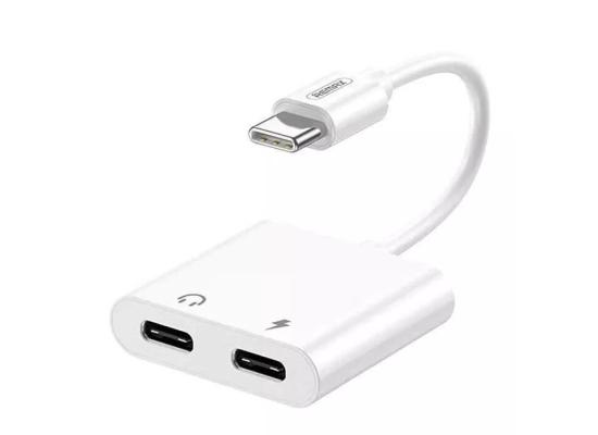 REMAX RL-LA11A REMINE SERIES PHONE ADAPTER DUAL TYPE-C (120MM), Type-C Audio Adapter